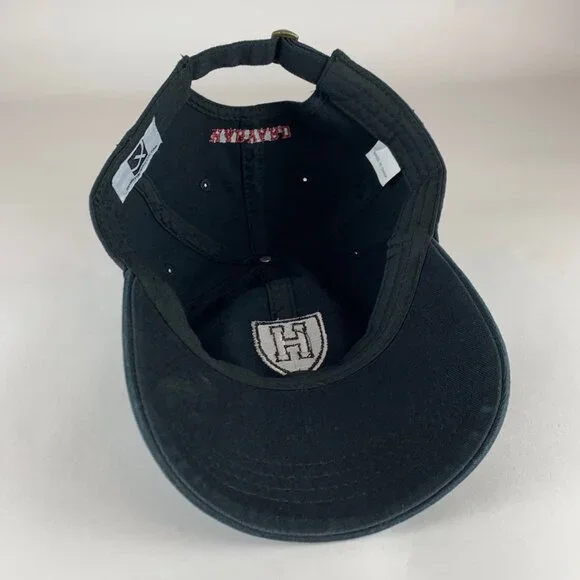 Harvard Crimson NCAA Black Quality Graphics Relaxed Fit Strapback Adjustable Hat - Picture 4 of 5